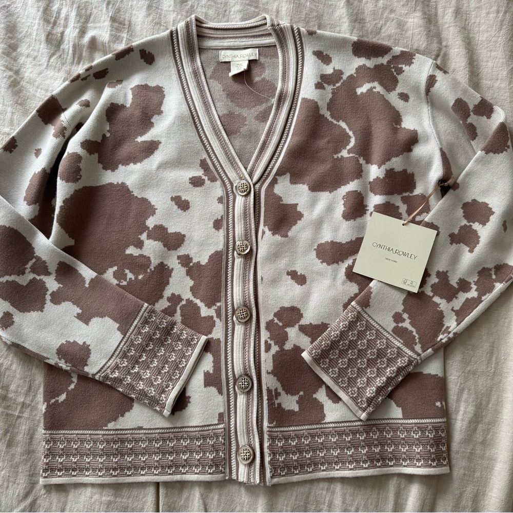 Cynthia Rowley Animal Print Cardigan